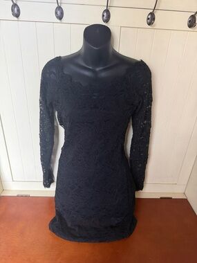 Jump Black Lace Long Sleeve Bodycon Dress